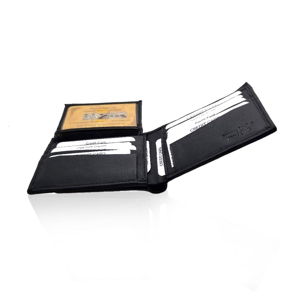 Black Fordable Wallet With 10 Card Slots - S'roushaa
