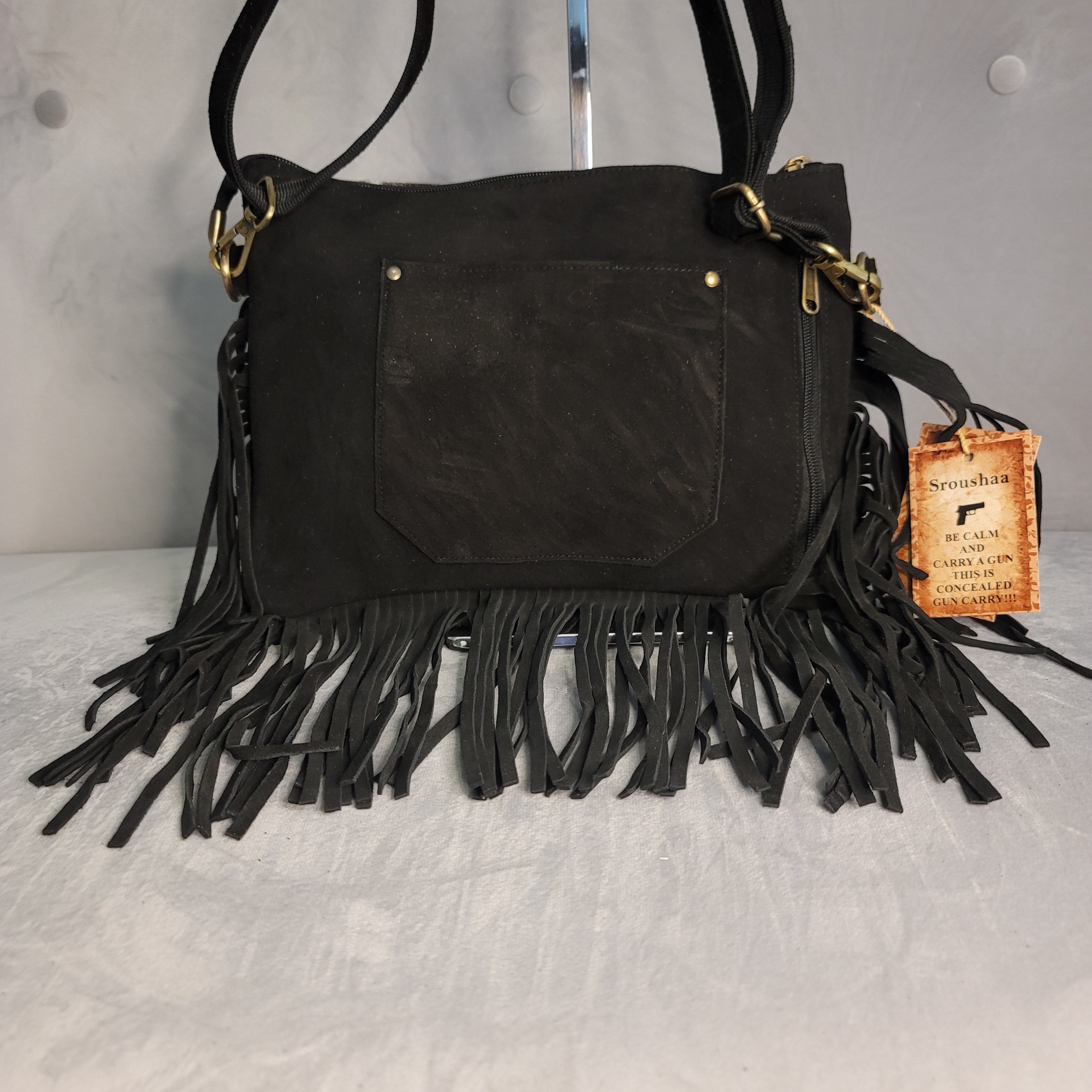 SR027Genuine cowhide and  leather crossbody purse