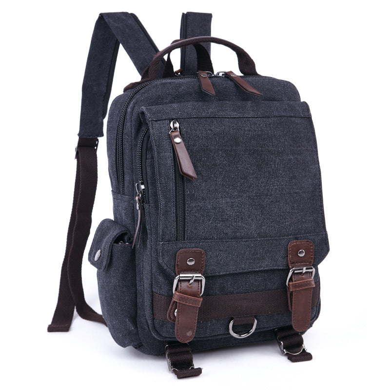 SRC081Canvas Vintage Leather Waxed messenger bag men canvas handbag Backpack