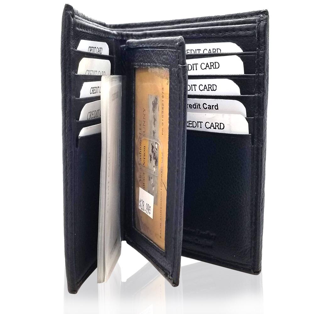 Beast-Men-Black-Leather-Solid-Two-Fold-Wallet