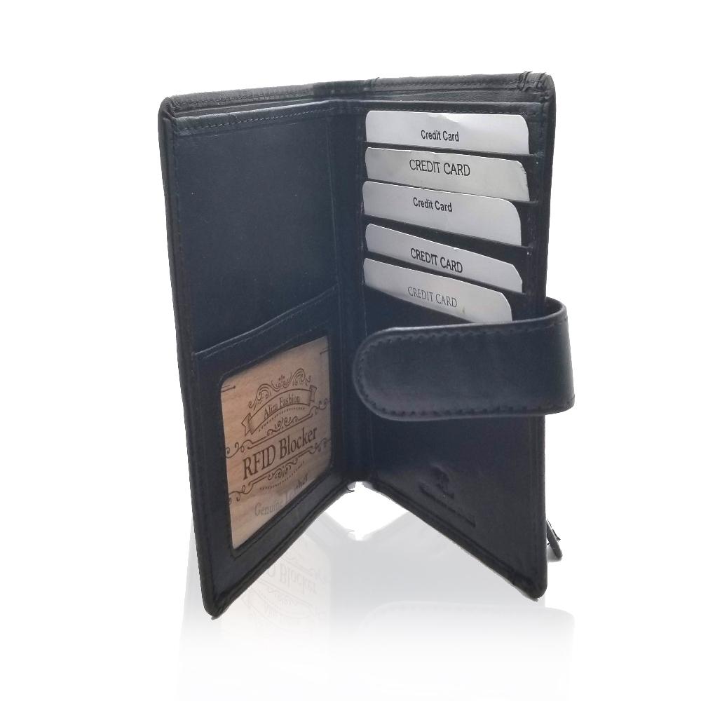 Best-Men-Black-Leather-Solid-Two-Fold-Wallet