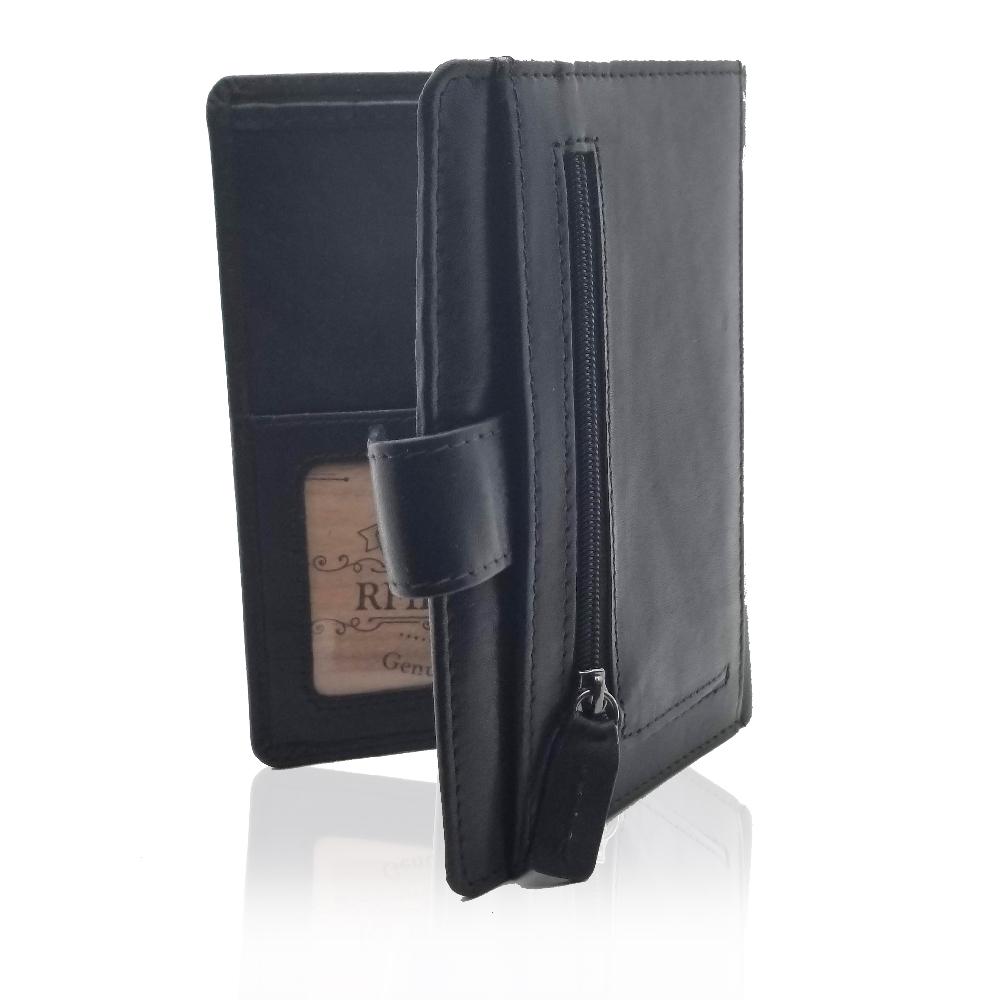 Vertical Black Fordable Passport Wallet - S'roushaa
