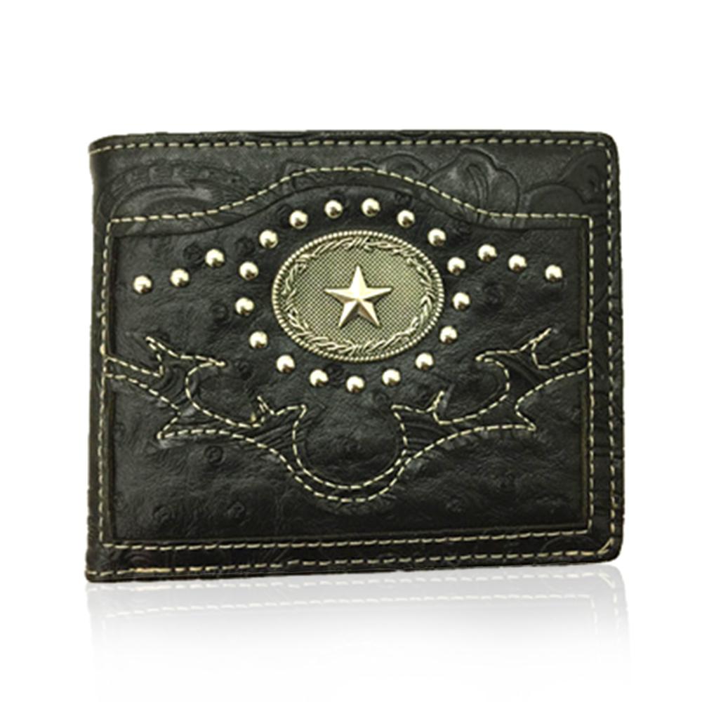 Black-Embellished-Pure-Leather-Bifold-Wallet-For-Mens