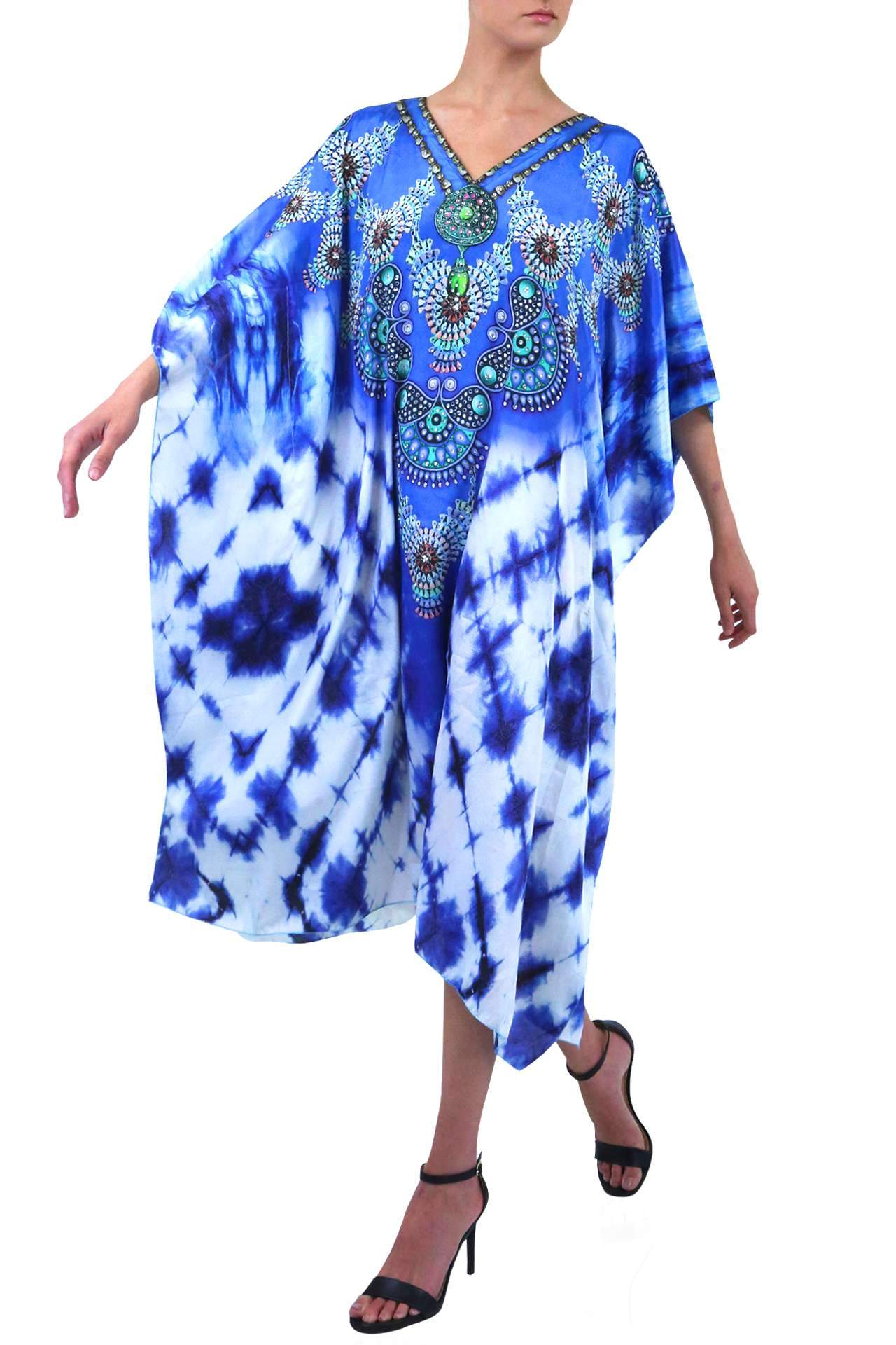 Blue-Kaftan-Dress-For-Women