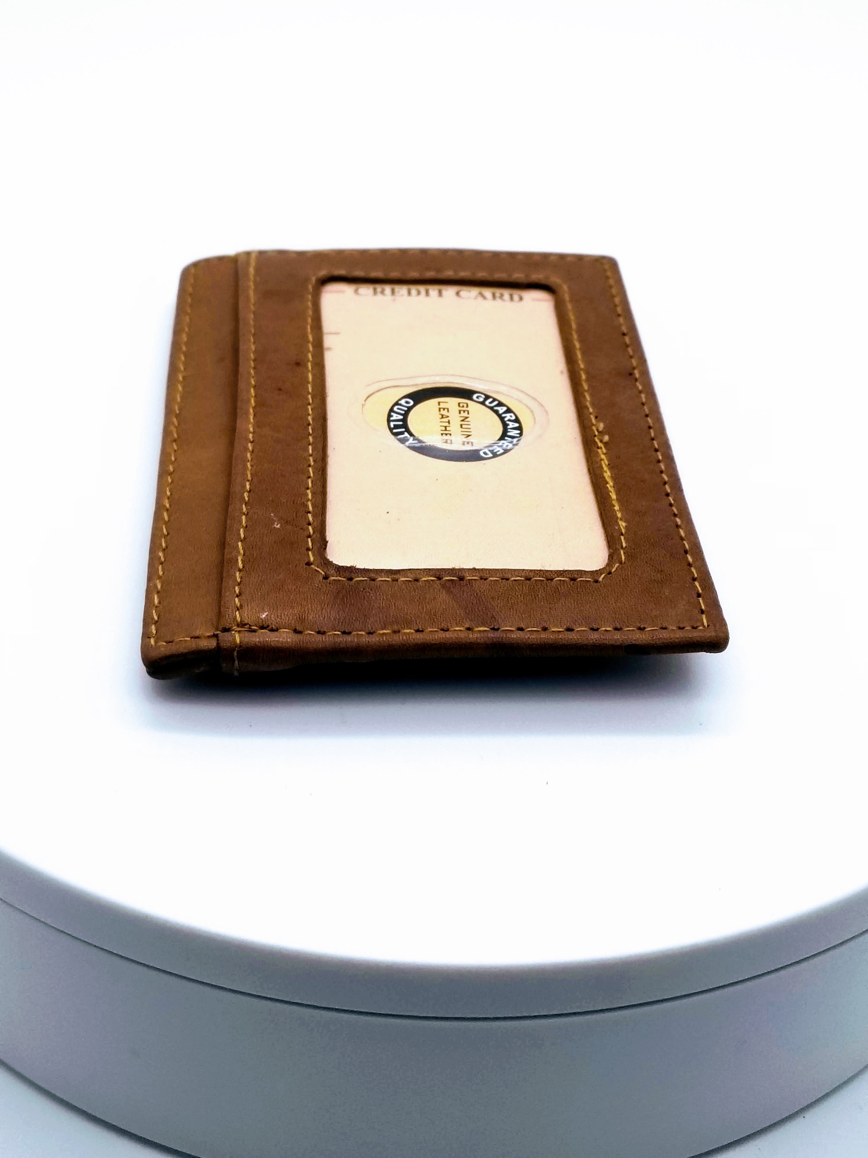 Brown-Leather-Money-Clipper-Wallet-For-Men