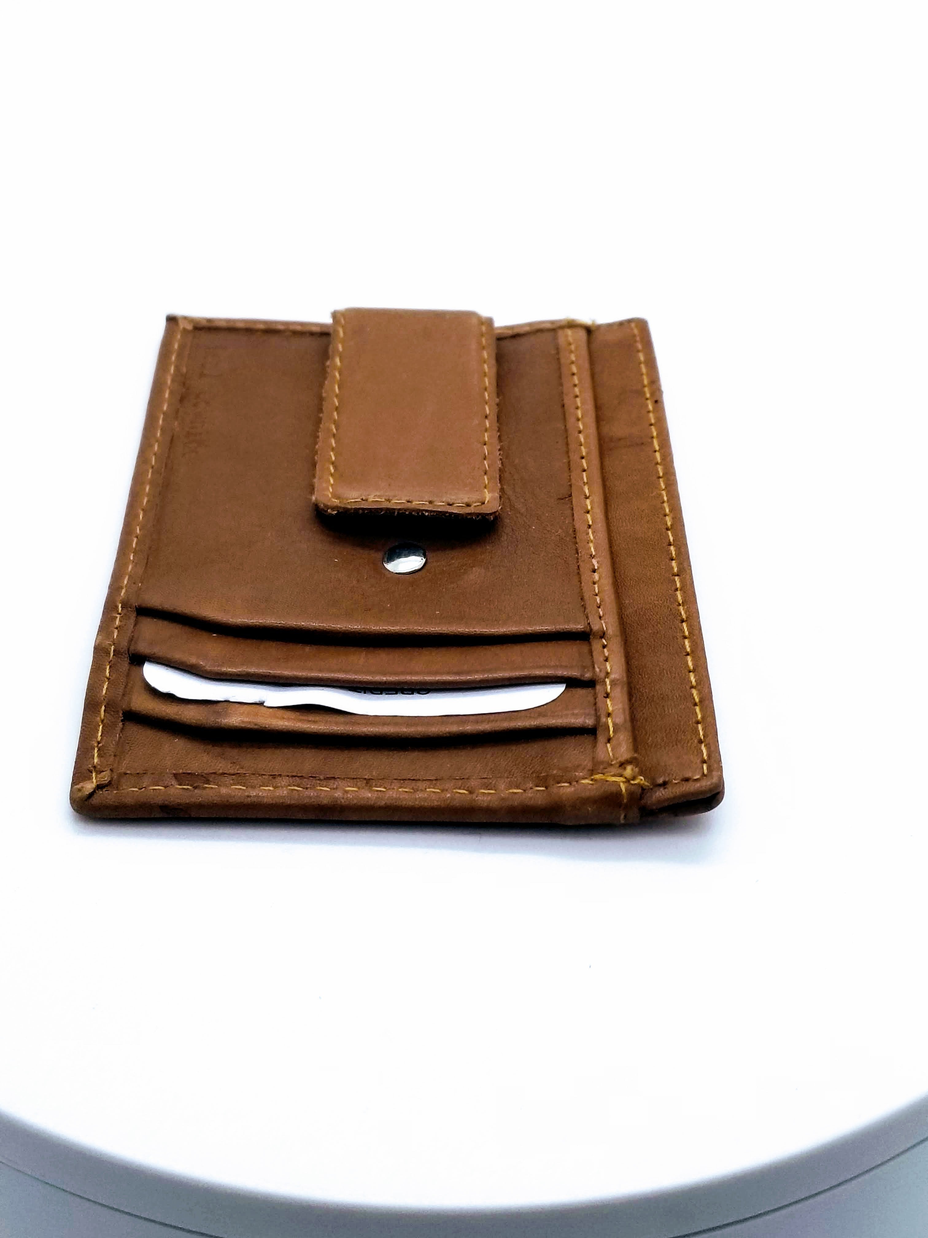 Brown-Leather-Money-Clipper-Wallet