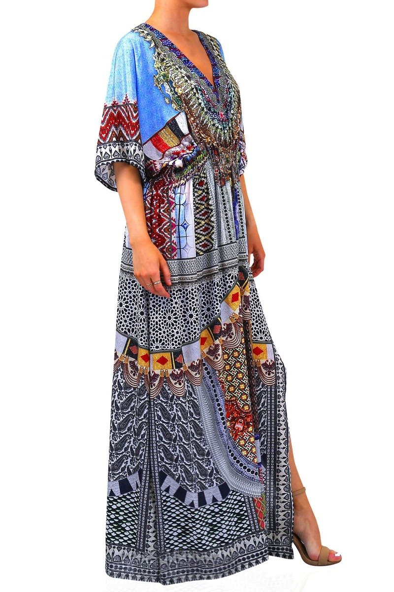 Designer-Blue-Long-Kaftan-Dress-For-Womens
