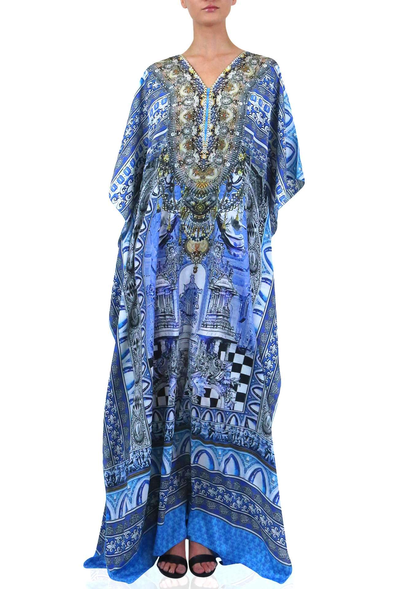 Designer-Blue-Long-Kaftan-Dress