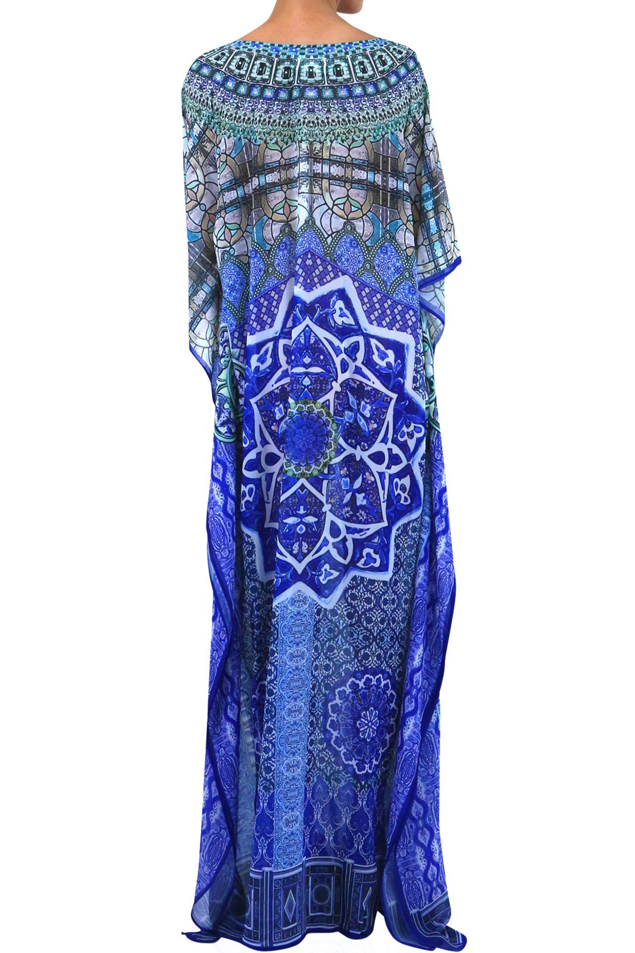 Designer-Long-Kaftan-Dress-In-Blue