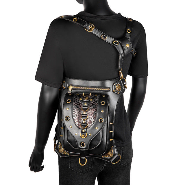 Waist Leg Bags Motorcycle Leather Women Men Victorian Style Holster Bag Thigh Hip Belt Packs Messenger Shoulder Bags