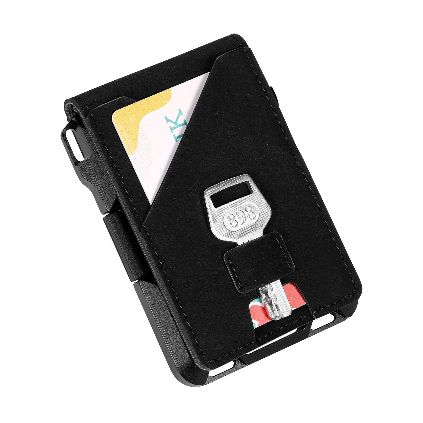 Sroushaa New style RFID Aluminum alloy with leather cover multifunction card bag Outdoor wallet Men and women