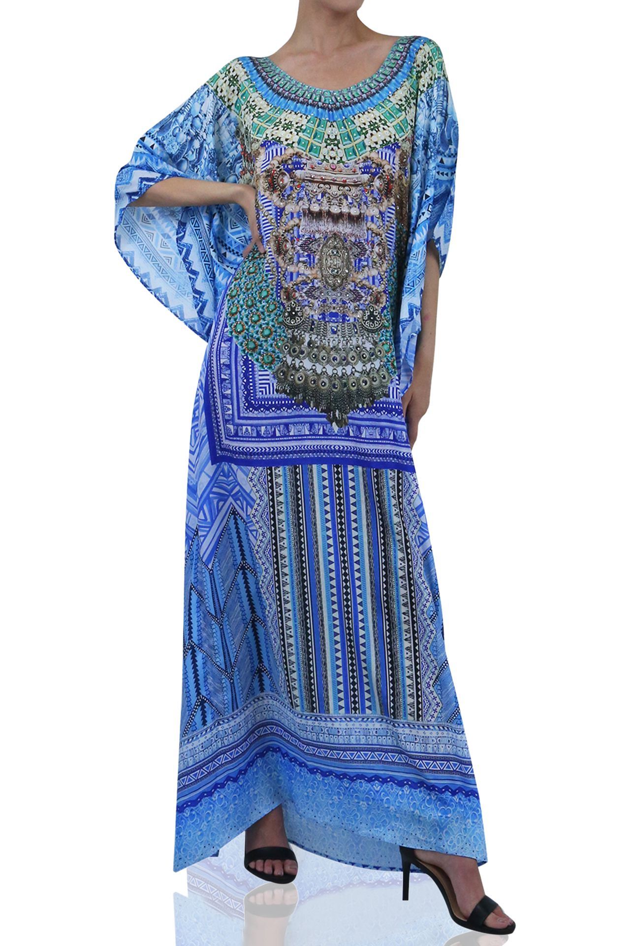 Kaftan-Dress-In-Blue