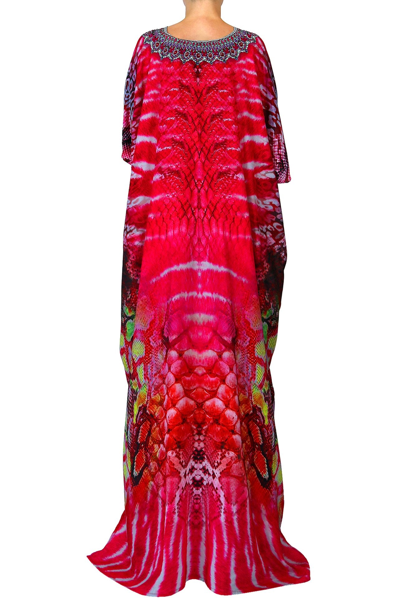 Snake Skin Design Kaftan Dress - S'roushaa