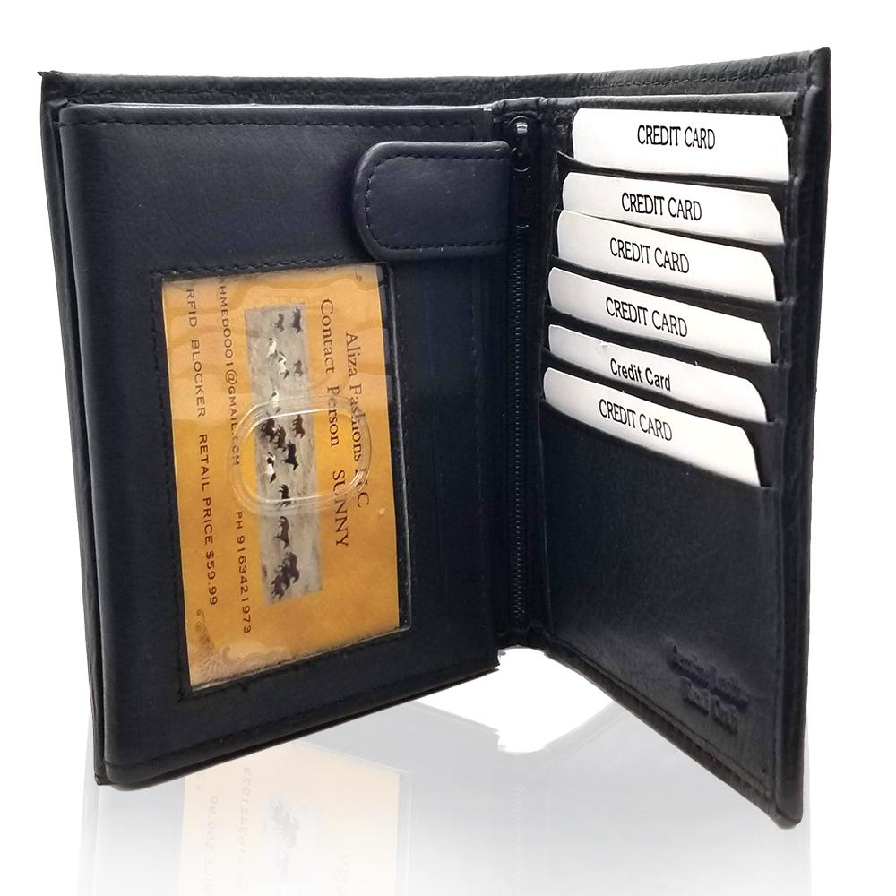Men-Black-Leather-Solid-Two-Fold-Wallet