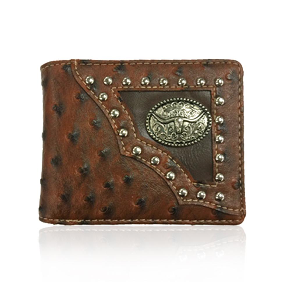 Western Bull Embossed Leather Wallet - S'roushaa