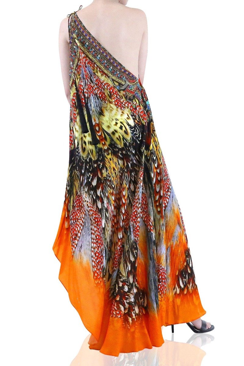 Printed-Maxi-Dress-3-Ways-To-Wear-Long-Dress-Orange