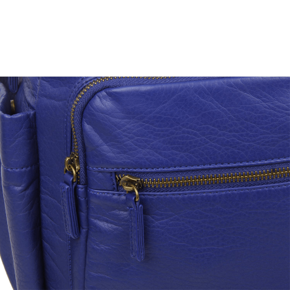 Pure Leather Travel Backpack In Navy Blue - S'roushaa