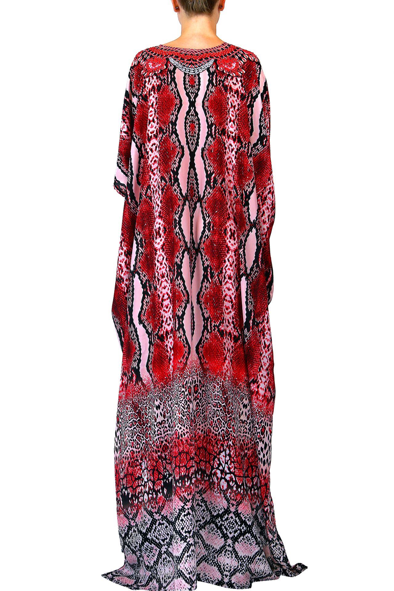 Snake-Print-Designer-Long-Kaftan-Dress