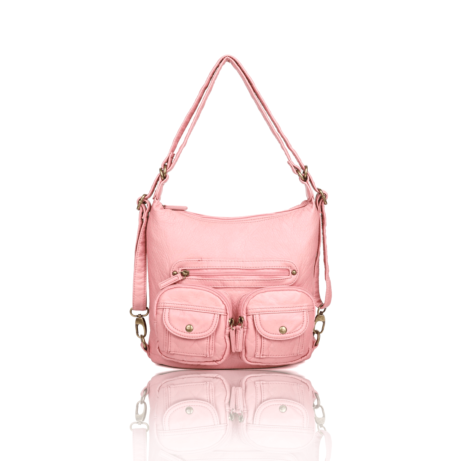 Luxury Designer Convertible Bag In Rose Pink - S'roushaa