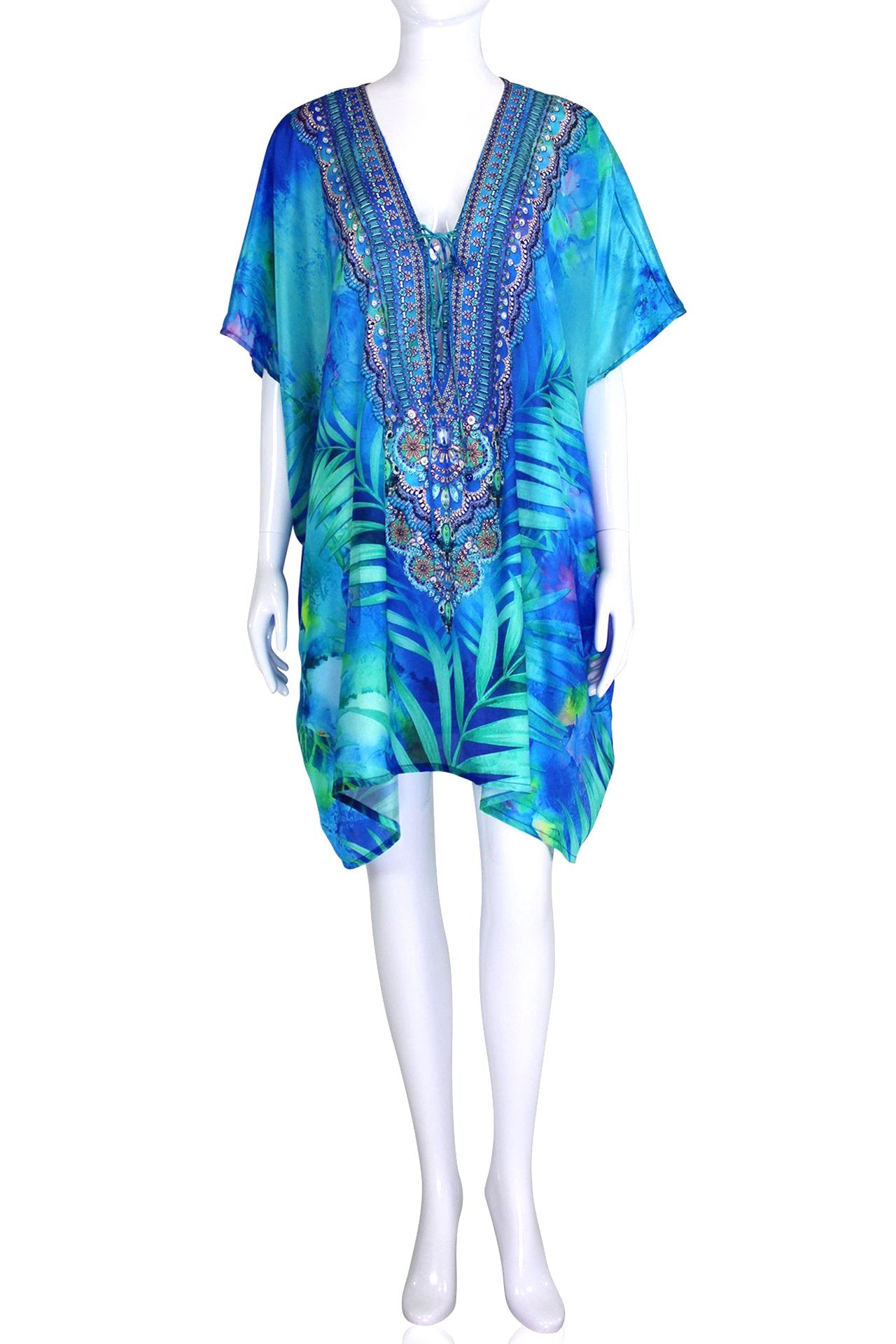 Embellished Short Caftan Dress - S'roushaa