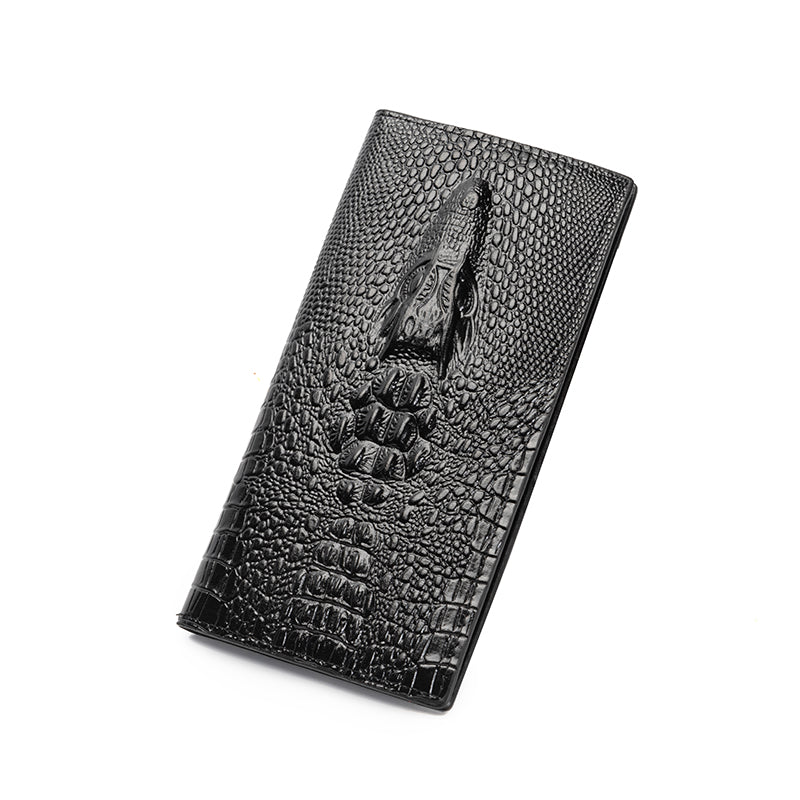 crocodile Pattern Leather Men's Wallet leather men's casual hand wallet, men's large-capacity mobile wallet coin purse