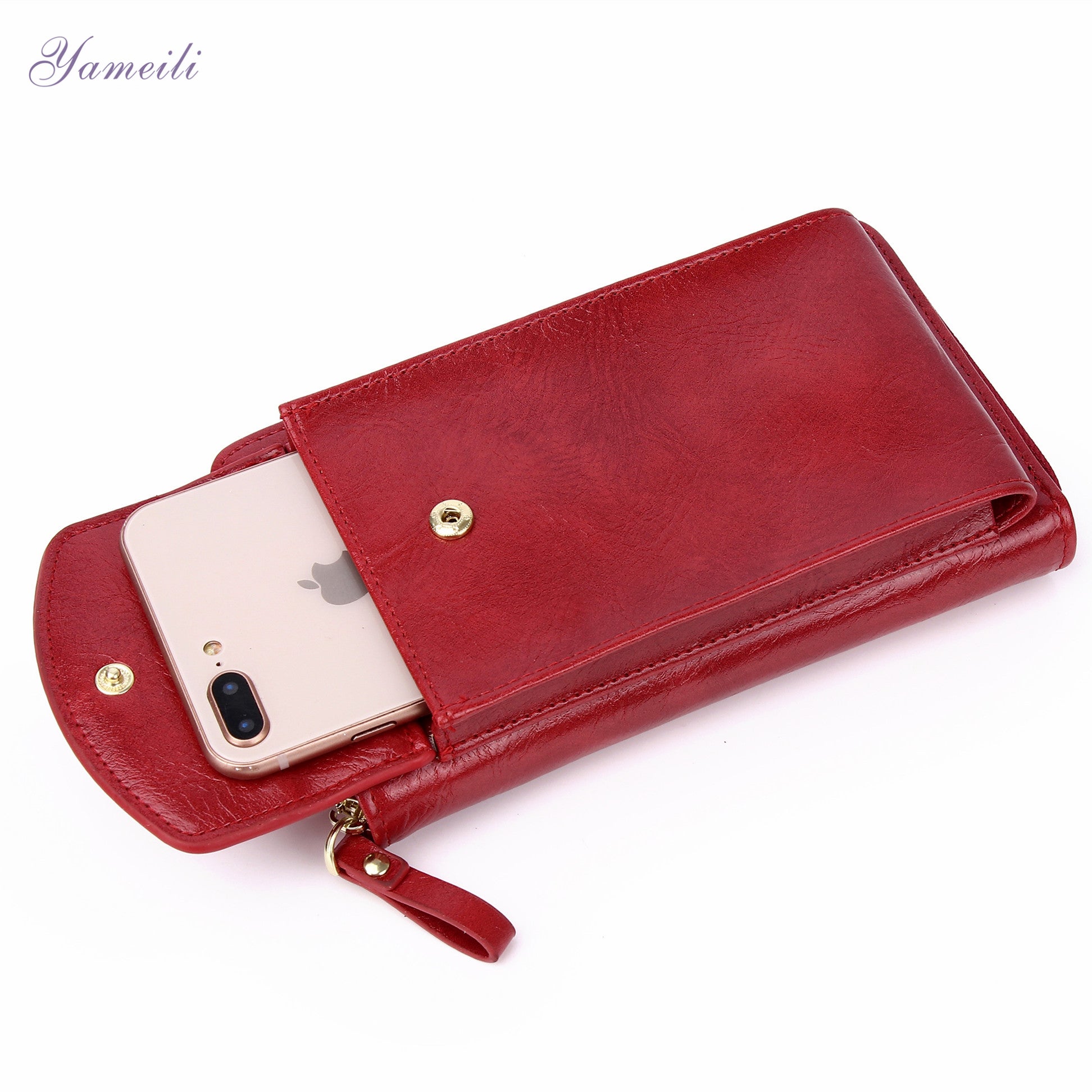 New Vegan leather mobile phone banquet shoulder messenger bag purse handbag multi-card flip